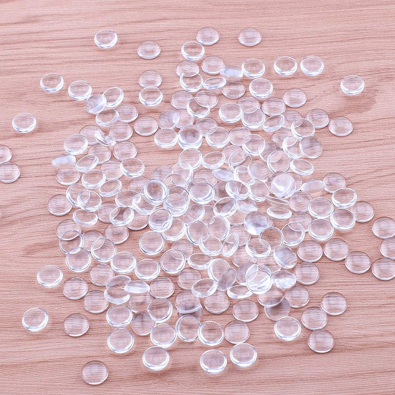 HAUTOCO 200Pcs 12mm Clear Glass Cabochons Round Cabochons Dome Tiles for DIY Earrings Necklaces Pendants Rings Cameo Photo Jewelry Making - Image 3
